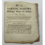 Dziennik Rządowy Wolnego Miasta Krakowa i Jego Okręgu. Kraków 1826