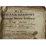 Dziennik Rządowy Wolnego Miasta Krakowa i Jego Okręgu. Kraków 1826