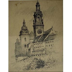 [Wawel] Rysunek ołówkiem przedstawiający Katedrę na Wawelu