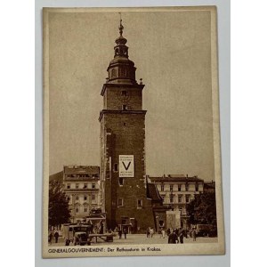[Karta pocztowa] Wieża ratuszowa w Krakowie [lata okupacji niemieckiej]