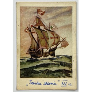 [Obrazek] Santa Maria Statek Kolumba z końca XV-go w. Rysował Janusz Maria Brzeski
