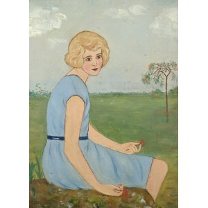 Wlastimil Hofman (1881-1970), Kobieta w niebieskiej sukience