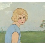 Wlastimil Hofman (1881-1970), Kobieta w niebieskiej sukience