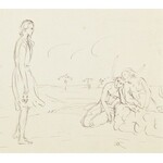 Wlastimil Hofman (1881-1970), Dziewczyna z aniołami | Portret Ady – żony artysty (rysunek dwustronny)