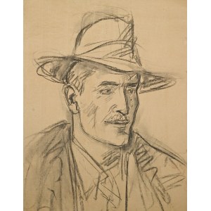 Wlastimil Hofman (1881-1970), Portret mężczyzny w kapeluszu