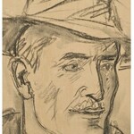 Wlastimil Hofman (1881-1970), Portret mężczyzny w kapeluszu