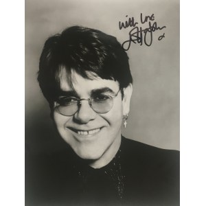 Zdjęcie Eltona Johna z autografem artysty (fot. David LaChapelle)