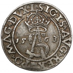 Zygmunt II August, Trojak Wilno 1563 - bez DG - prążkowany