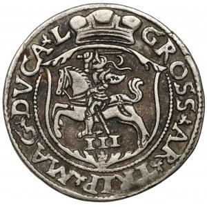 Sigismund II Augustus, Trojak Vilnius 1563 - without DG - striped