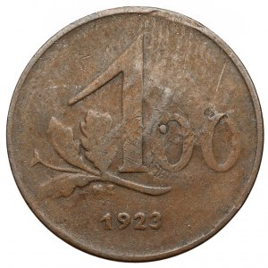 Austria, 100 korona 1923 - swastika countermarked