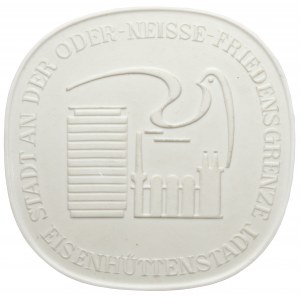Německo, Eisenhüttenstadt, Porcelánová medaile (Míšeň) 1950