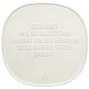 Niemcy, Eisenhüttenstadt, Medal porcelanowy (Miśnia) 1950