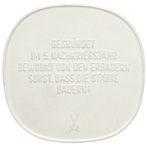 Germany, Eisenhüttenstadt, Porcelain Medal (Meissen) 1950