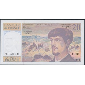 Francúzsko, 20 frankov 1993