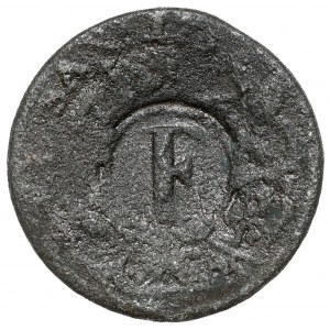 August III Sas, Penny 1754? H - KONTRAMARKA F