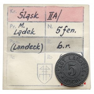 Landeck (Lądek Zdrój), 5 fenig nedatované - ex. Kalkowski
