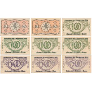 Pfalz - balíček notgeldů 50-500 mk 1923 (9ks)