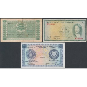 Cyprus, Luxembourg and Finland - lot of 3 banknotes