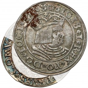 Sigismund I the Old, Torun 1530 penny - PRVSS*COMV error - rare