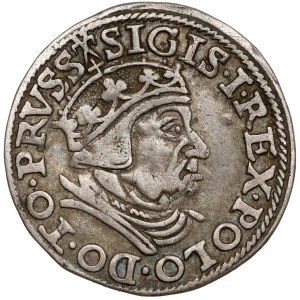 Sigismund I. der Alte, Trojak Danzig 1538 - mit Kreuz