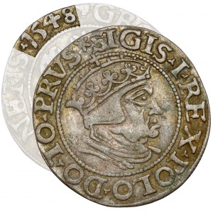 Sigismund I the Old, Gdansk 1548 penny - rare