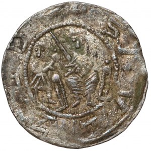 Ladislaus II the Exile, Denarius - Fight with the Lion