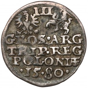 Stefan Batory, Trojak Olkusz 1580 - kleiner Kopf - selten