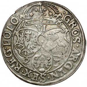 Zygmunt III Waza, Sixpence of Cracow 1623 - date scattered - in shield