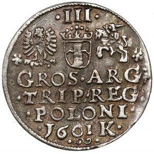Zygmunt III Waza, Trojak Kraków 1601 - w lewo