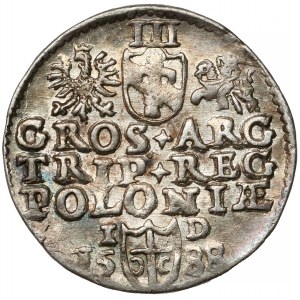 Zygmunt III Waza, Trojak Olkusz 1588 - pierwszy - mała głowa
