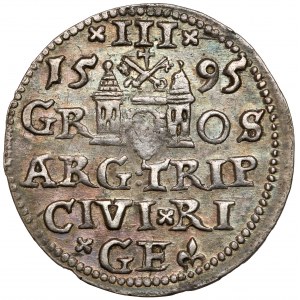 Zygmunt III Waza, Trojak Ryga 1595 - b.ładny