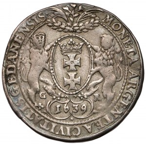 Wladyslaw IV Vasa, PŮLTALÁŘ Gdaňsk 1639 GR - první - RARE