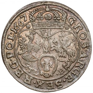 Jan II Kazimierz, Szóstak Bydgoszcz 1667 TLB - tarcze zawinięte