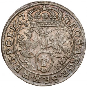 Jan II Kazimierz, Szóstak Bydgoszcz 1667 TLB - wrapped shields