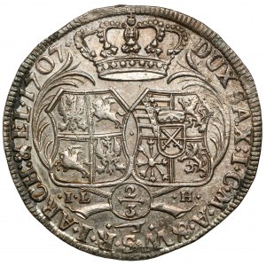 August II Silný, Gulden (2/3 tolaru) 1707 ILH, Drážďany - Coselgulden