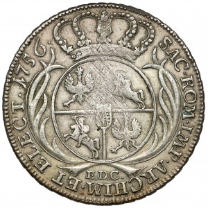 Augustus III Sas, Thaler Leipzig 1756 EDC - signature L - RARE and nice