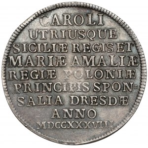 August III Sas, Gulden (2/3 Taler) 1738 - hochzeitlich