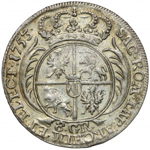 August III Sas, Leipzig zwei Zloty 1753 - 8 GR - seltenes Portrait