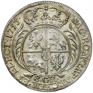 Augustus III Sas, Leipzig 1753 double gold coin - 8 GR - rare portrait