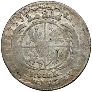 August III Sas, Lipsko dva zlaté 1753 EC - 8 GR - malá nominálna hodnota