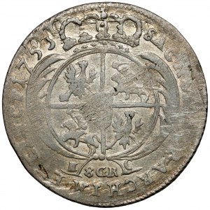 August III Sas, Leipzig zwei Zloty 1753 EG - 8 GR - kleine Stückelung