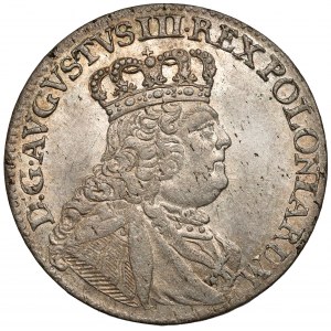 August III Sas, Szóstak Lipsk 1754 EC - wąskie z większą głową