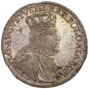 August III Sas, Szóstak Lipsk 1754 EC - wąskie popiersie