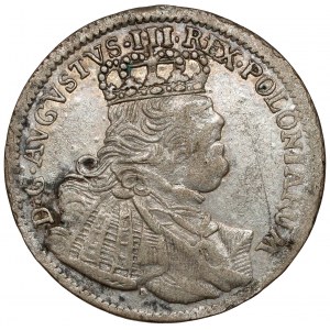 August III Sas, Sechster von Leipzig 1755 EG - Bulldoggen