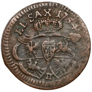 August III Sas, Gubin penny 1754 - písmena II - vzácné