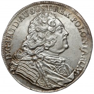 August III Sas, Gulden (2/3 thaler) 1744 FWóF, Drážďany