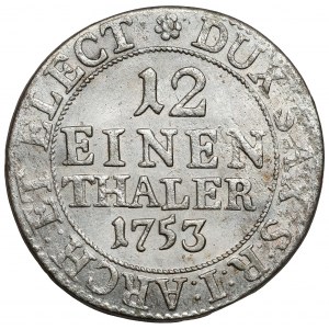 August III Sas, 1/12 thaler 1753 FWóF, Dresden - rare