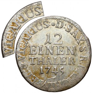 August III Sas, 1/12 thaler 1745 FWóF, Drážďany - VICARIUS - RARE