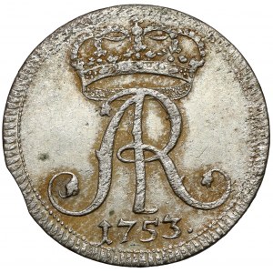 August III Sas, 1/24 Taler 1753 L, Leipzig - Monogramm - B.RZADKI