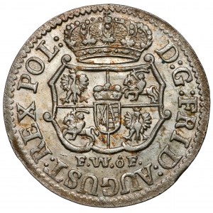 August III Sas, 1/24 tolaru 1741 FWóF, Drážďany - děrovaný 3 na 4 - krásný